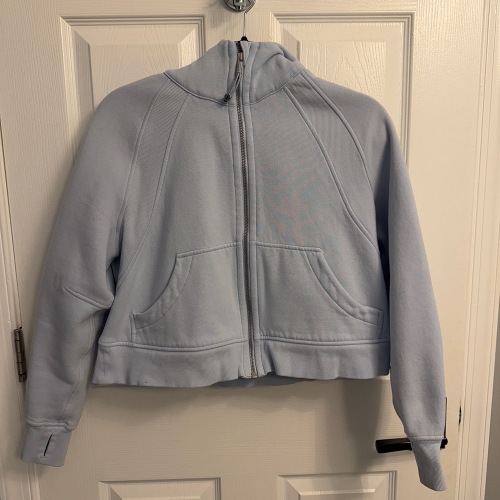 Lululemon Blue Cropped Zip-Up Hoodie - 2